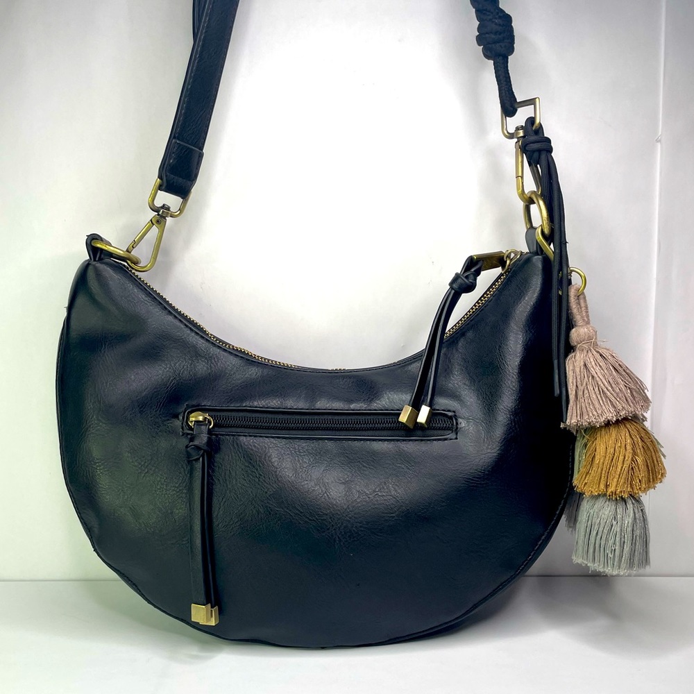 Anthropologie Urban Originals Vegan Leather Crescent Charm Crossbody Bag